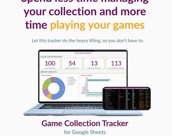 Video Game Collection Tracker Spreadsheet: Google Sheets Organizer for Gaming Library, Backlog, and Wishlist