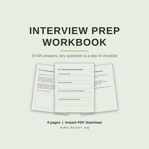 Cahier d'exercices de préparation aux entretiens | Guide de la méthode STAR, questions pratiques (PDF de 8 pages)