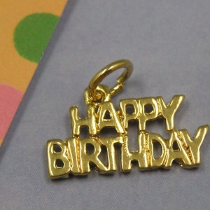 H30 Gold Happy Birthday Celebration Charm