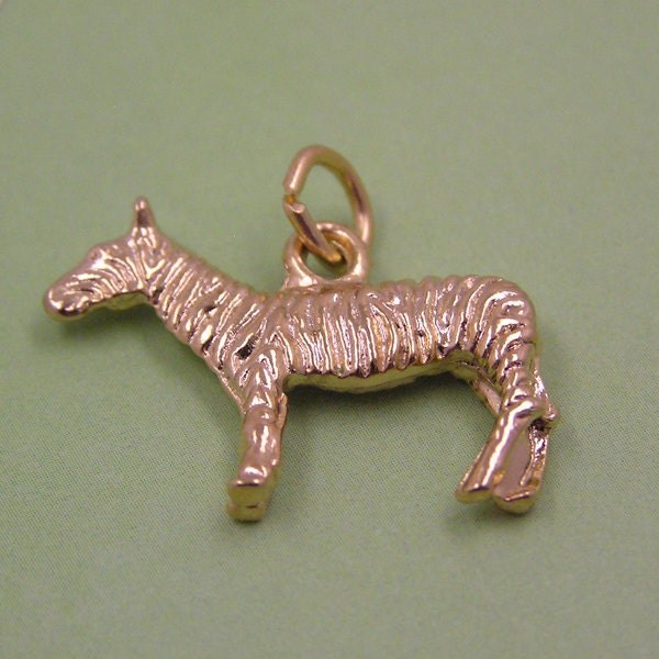 Gold Zebra Charm Madagascar Charm Africa Charm Safari Charm