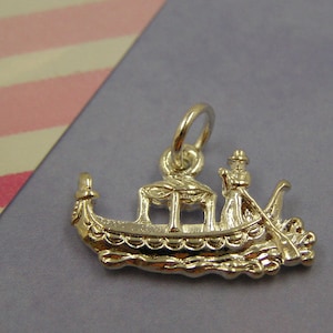 081 Silver Venice Italy Gondola Boat Charm