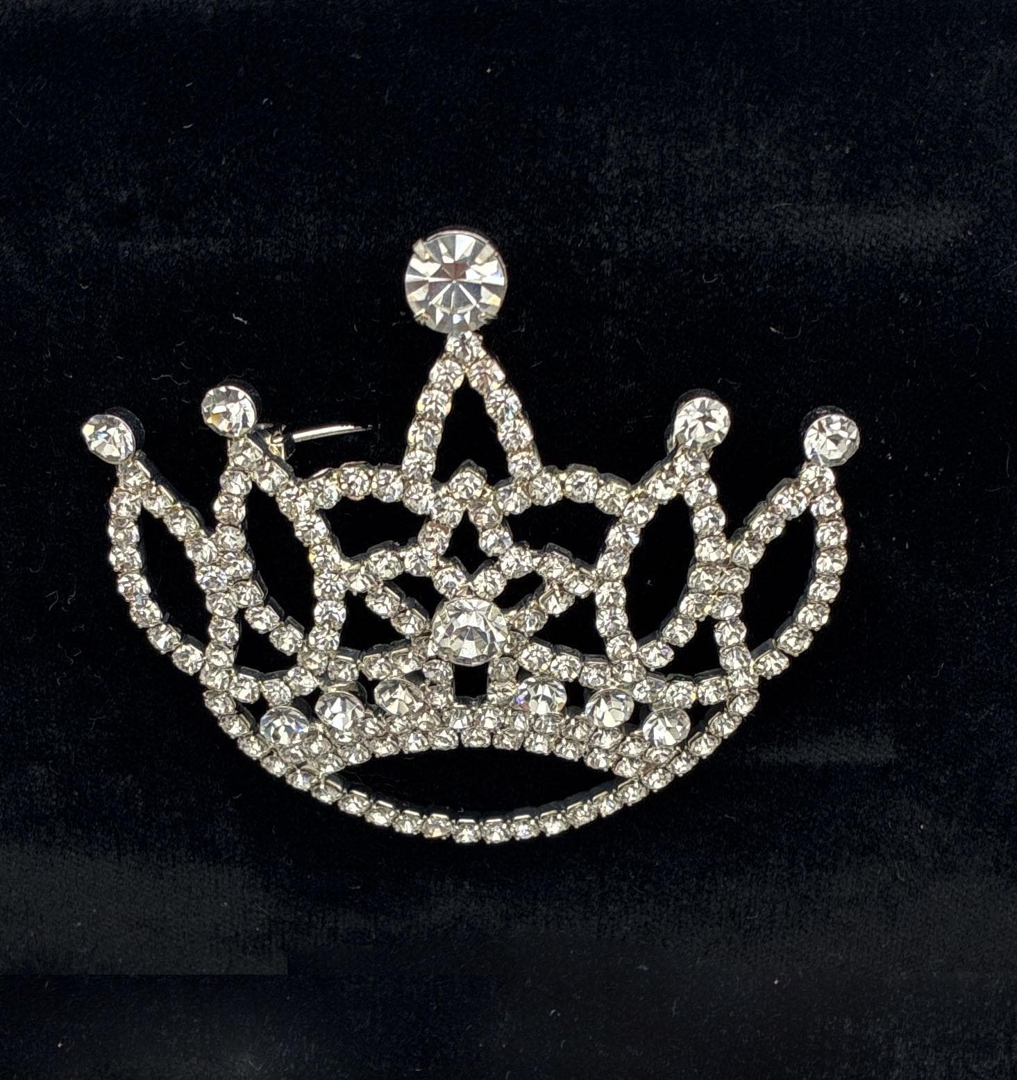 Prom Brooch Vintage Silver Crown Brooch With Swarovski Crystals – Sales Award ...