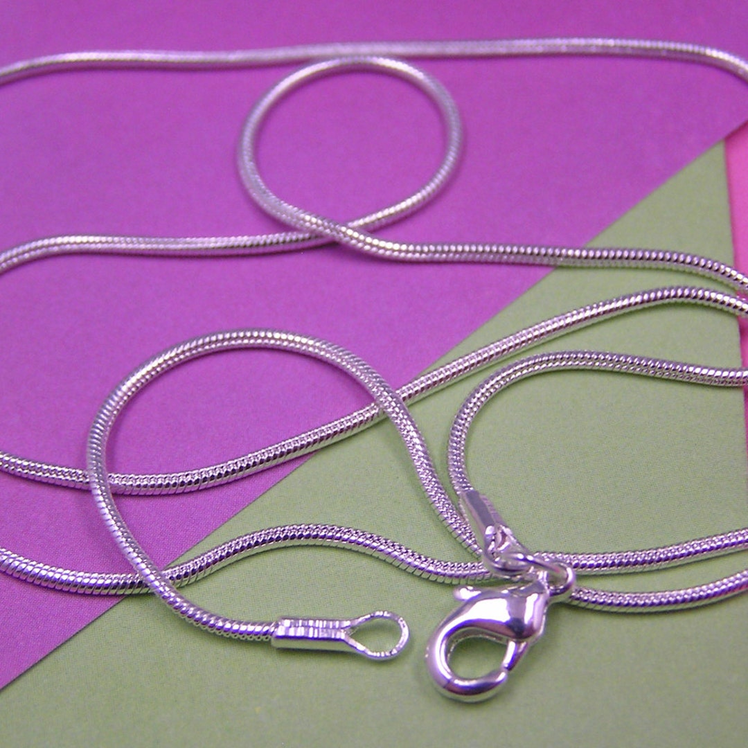 S20 Silver 20 Snake Chain Necklace Charm Necklace Etsy