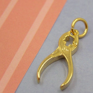 Gold Pliers Tool Hammer Screwdriver Ladder Saw Charm