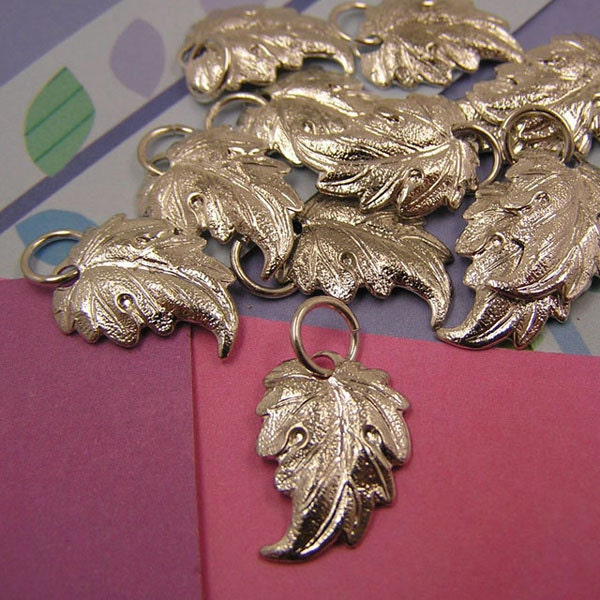 022 Silver Leaf Maple Oak Leaf Charms