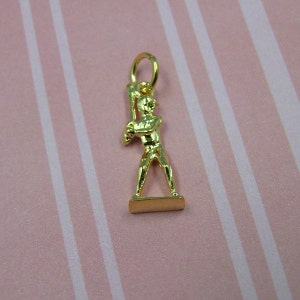 T51 Gold Baseball Player Mitt Bat Batter Up  Baseball Hat Homerun Charm