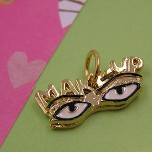 Gold Make Up Eye Lips Lipstick Cosmetics Charm