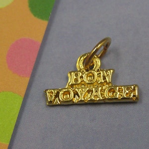 H34 Gold Bon Voyage Travel Cruise Vacation Charm