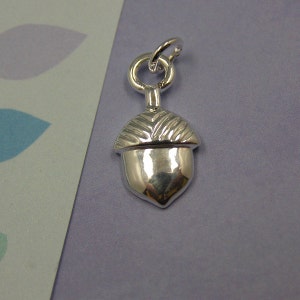 T59 Silver Acorn Oak Tree Maple Leaf Charm