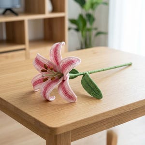 Crochet Lily Flower Pattern: Realistic Wired Stem Bouquet Tutorial (Digital Download)