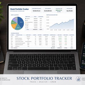 Investment Portfolio Tracker Spreadsheet | Stock Market ROI Calculator | Dividend Income Log