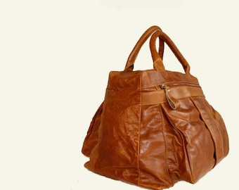 Large Satchels in Tobacco, Natural Sand or Rust Colored / ready to ship, everything bag