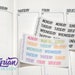 Days of the week Stickers for Planners and Journals. Date headers, Monday - Sunday Two weeks