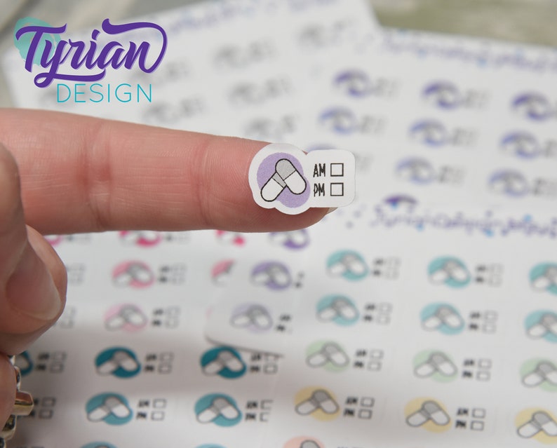 AM PM Meds Stickers. Different color options. Keep track of medicine, prescriptions stickers Great for Planners, journals and calendars 