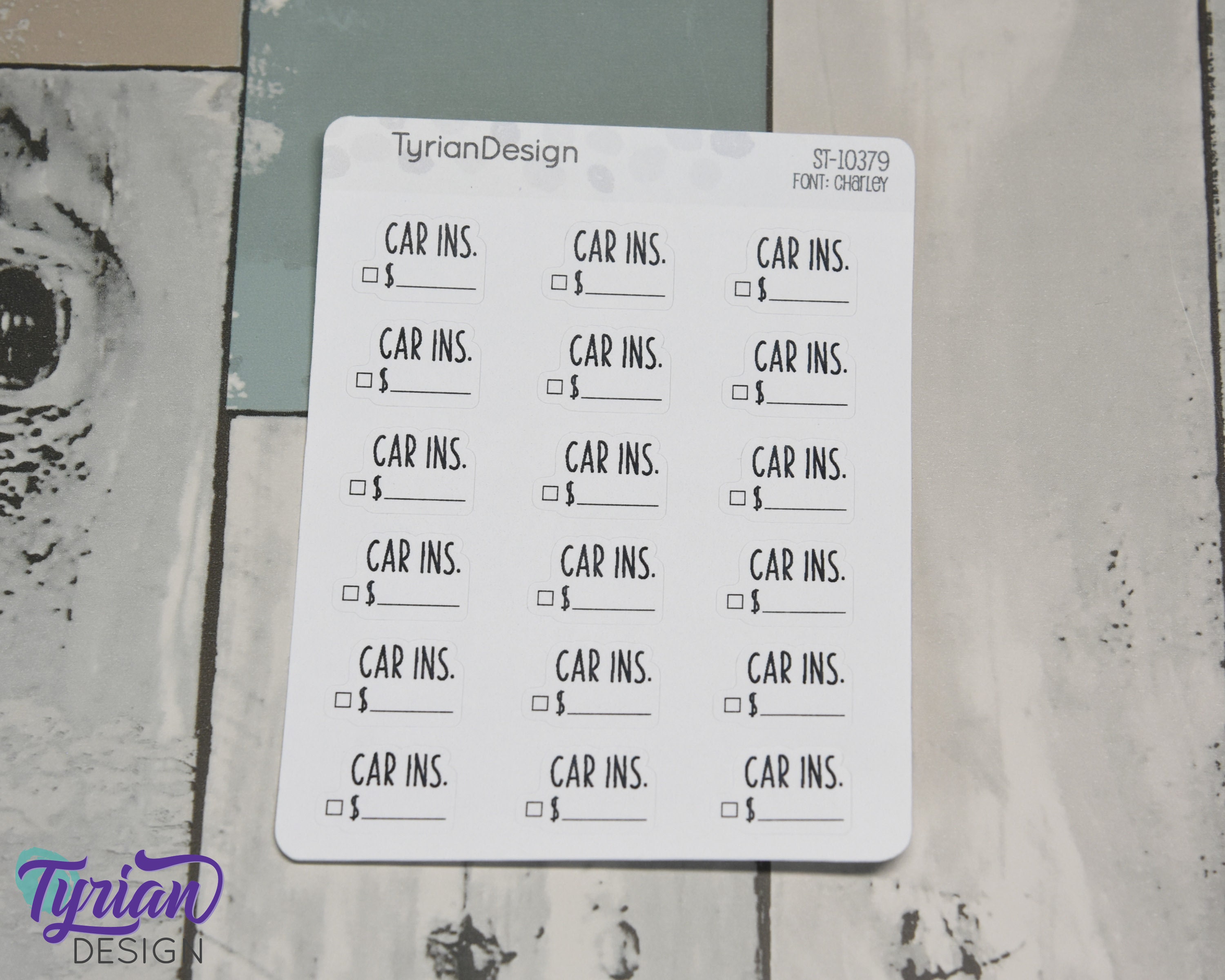 Car Insurance Stickers | Budget Stickers | 18 Stickers | .78