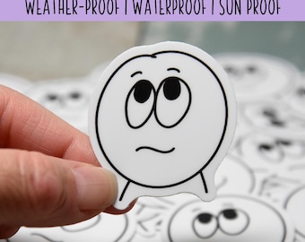 WAFI Rolling Eyes Emoji Vinyl Sticker | Waterproof, Weatherproof & Durable | 1.75" x 2" | Tumbler Sticker | Dishwasher Safe