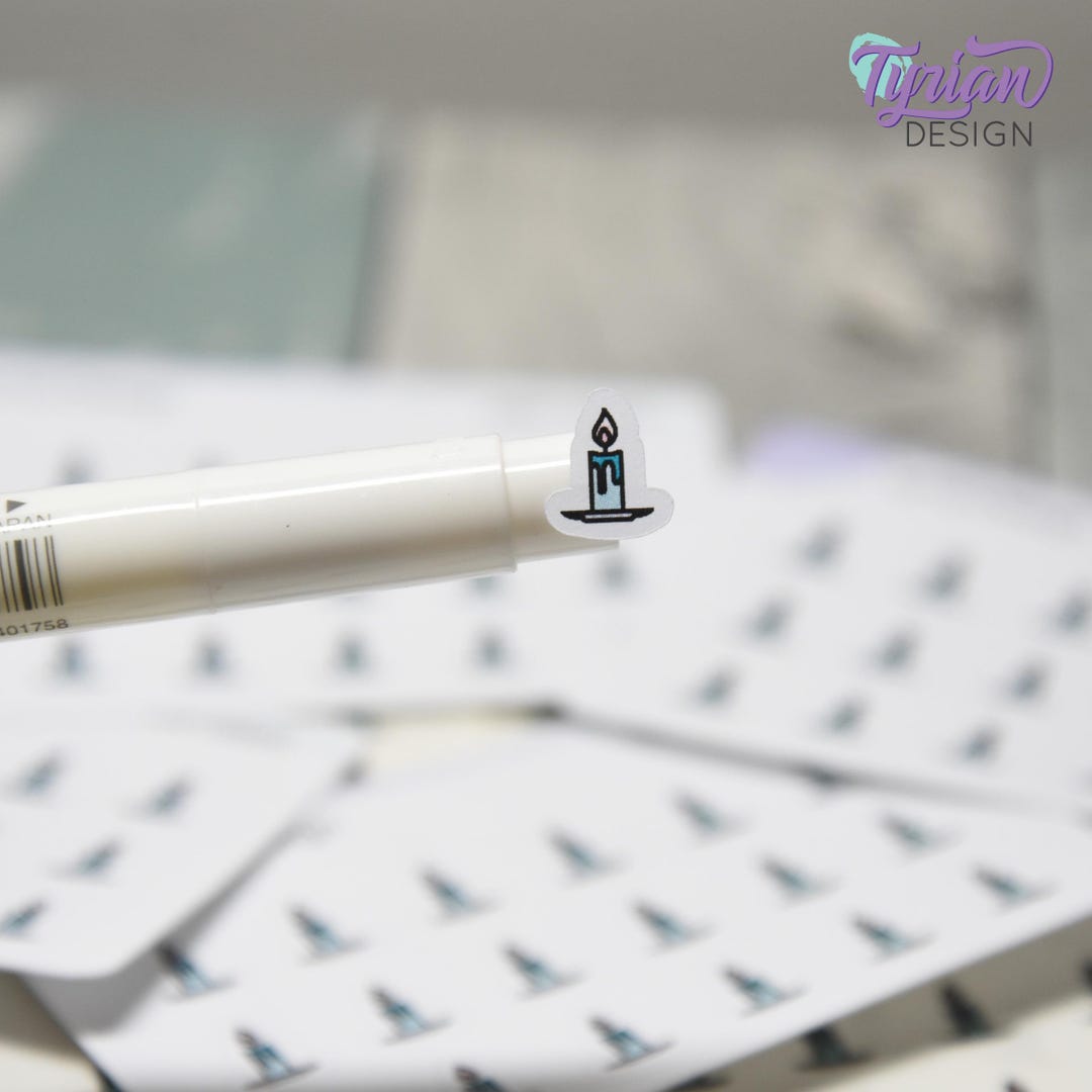 Candle Stickers | Tiny Stick Candle Stickers | Mini Sheet | 18 Stickers ...