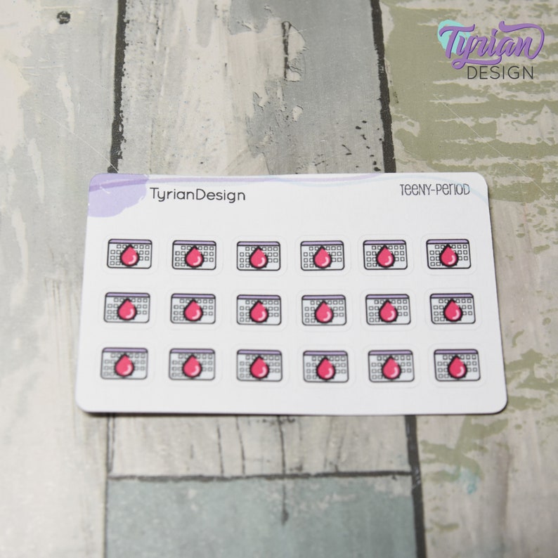 Period Stickers | Tiny Menstrual Stickers | Mini Sheet | 18 Stickers ...