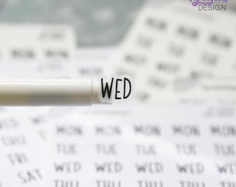Days of the week Abbreviated Stickers | 35 Stickers | .5 x .45" Ea | Charley Font