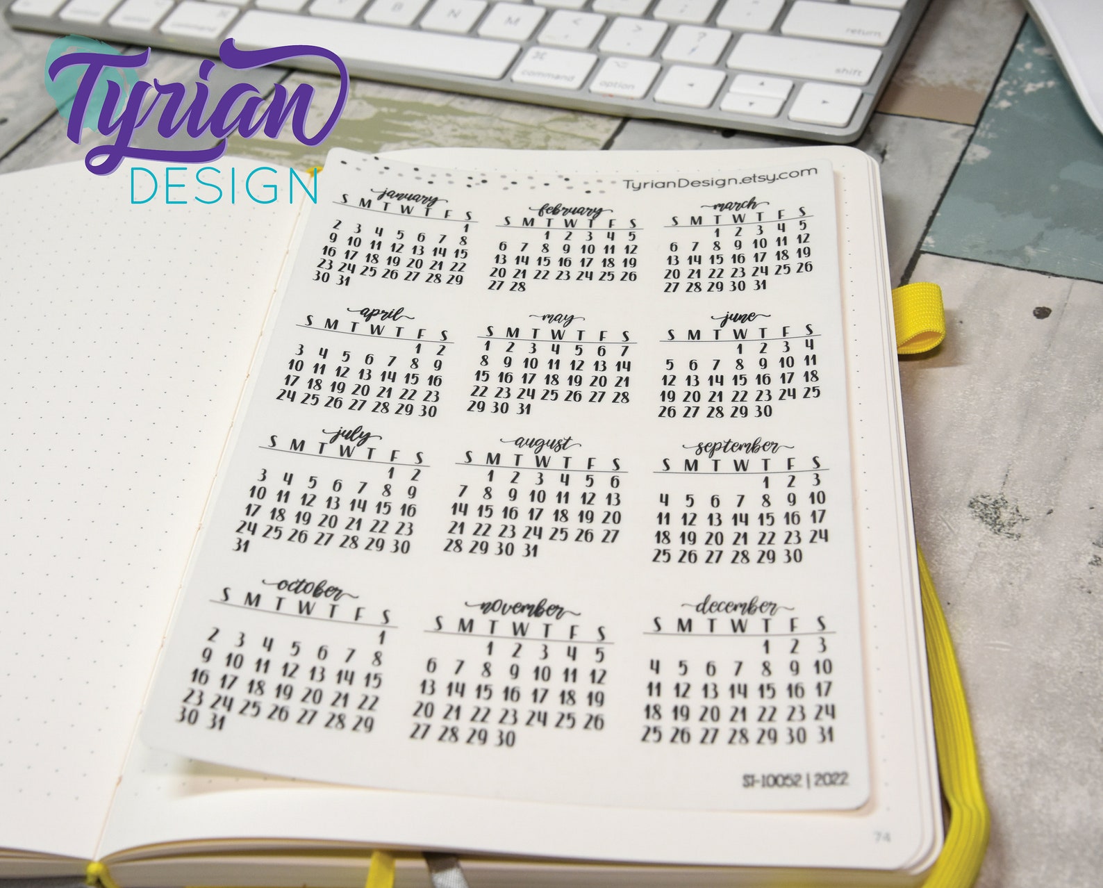 Small Monthly Stickers Sunday Start for Planners and | Etsy