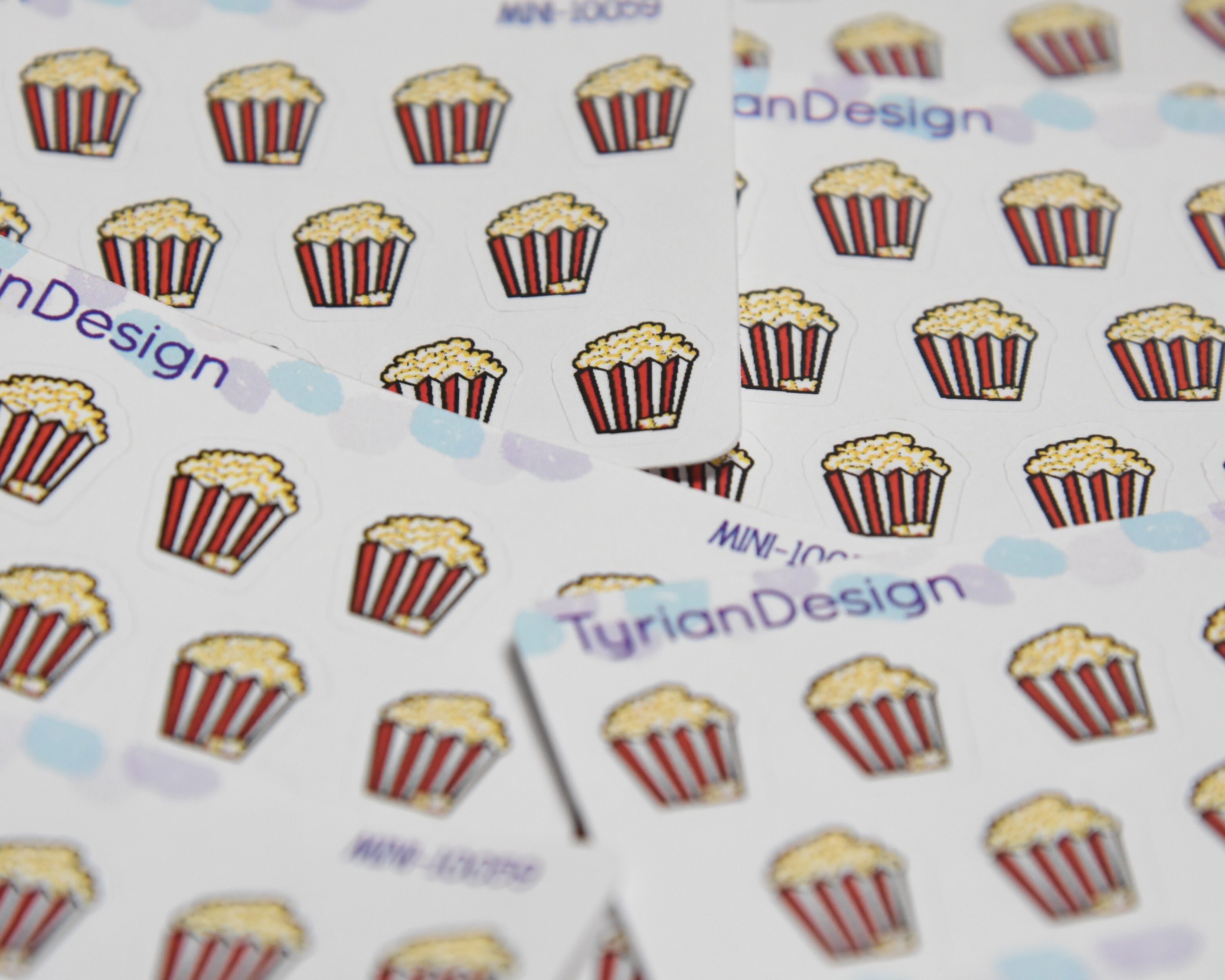 Popcorn Sticker Samples Mini Popcorn Stickers | Mini Sheet of Popcorn Buckets | 17 Stickers ...