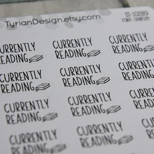 Currently Reading Stickers | 3.5 X 4.5" Sheet | 1 X .63" Sticker Size ...