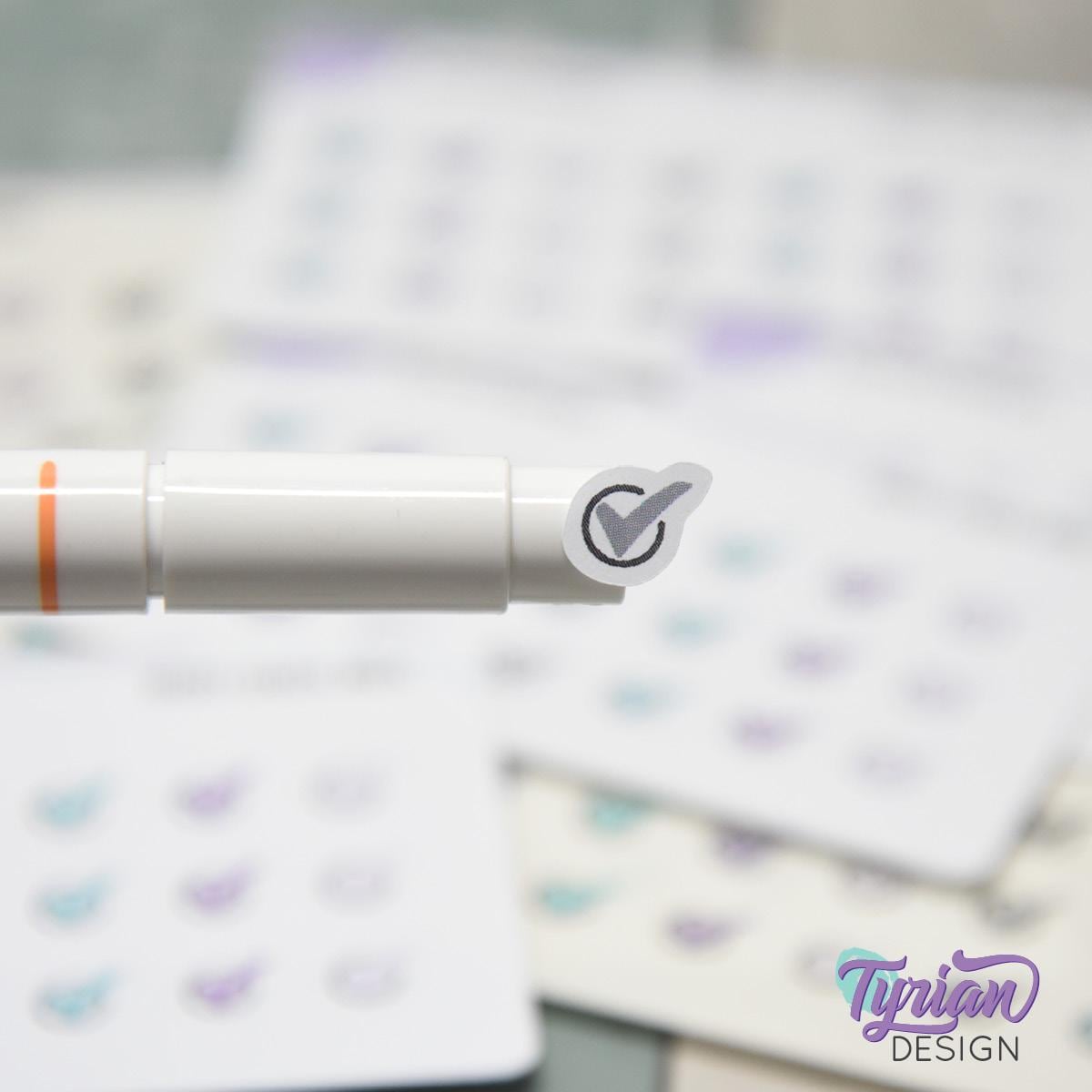 Check Mark Stickers | Tiny Icon Check Stickers on a Mini Sheet | 21 ...