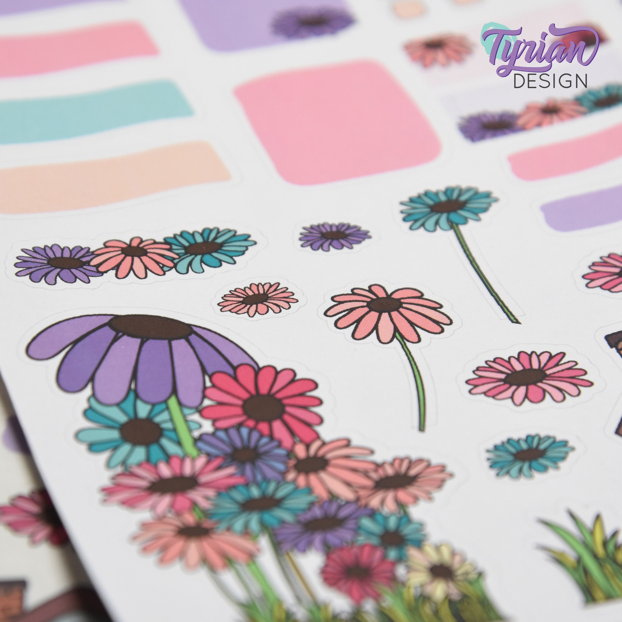 Gerber Daisy House Journal Stickers | Memory Keeping Stickers Flower ...