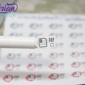 Factuurbetalingsstickers. Verschillende kleuropties. Houd elk type rekeningsticker bij Geweldig voor budgetplanners, tijdschriften en kalenders