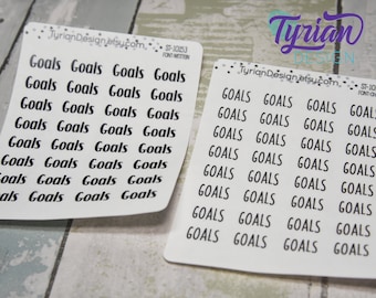 Goals Stickers for Planners and Journals. Track your goals with stickers available in different fonts. Great for Journaling