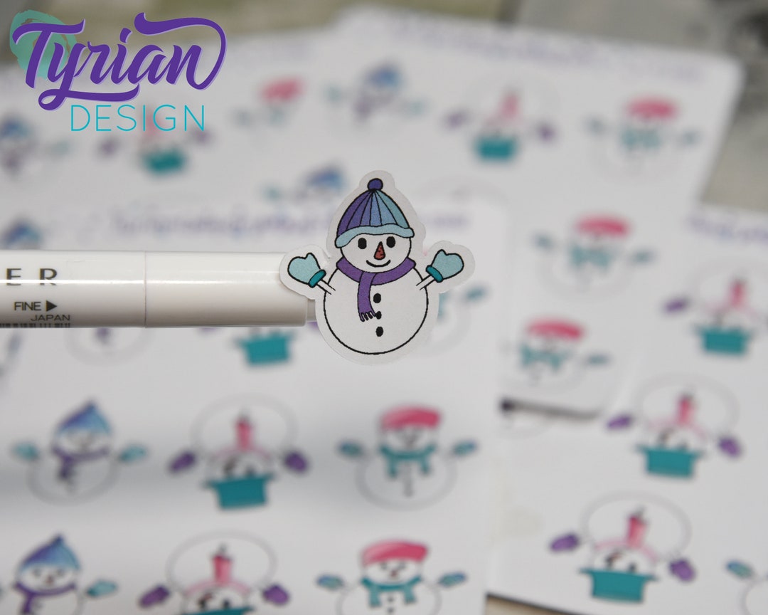 Sticker Ice Man Snowman Stickers, Set of Three Different Snow Men, Great for Marking ...