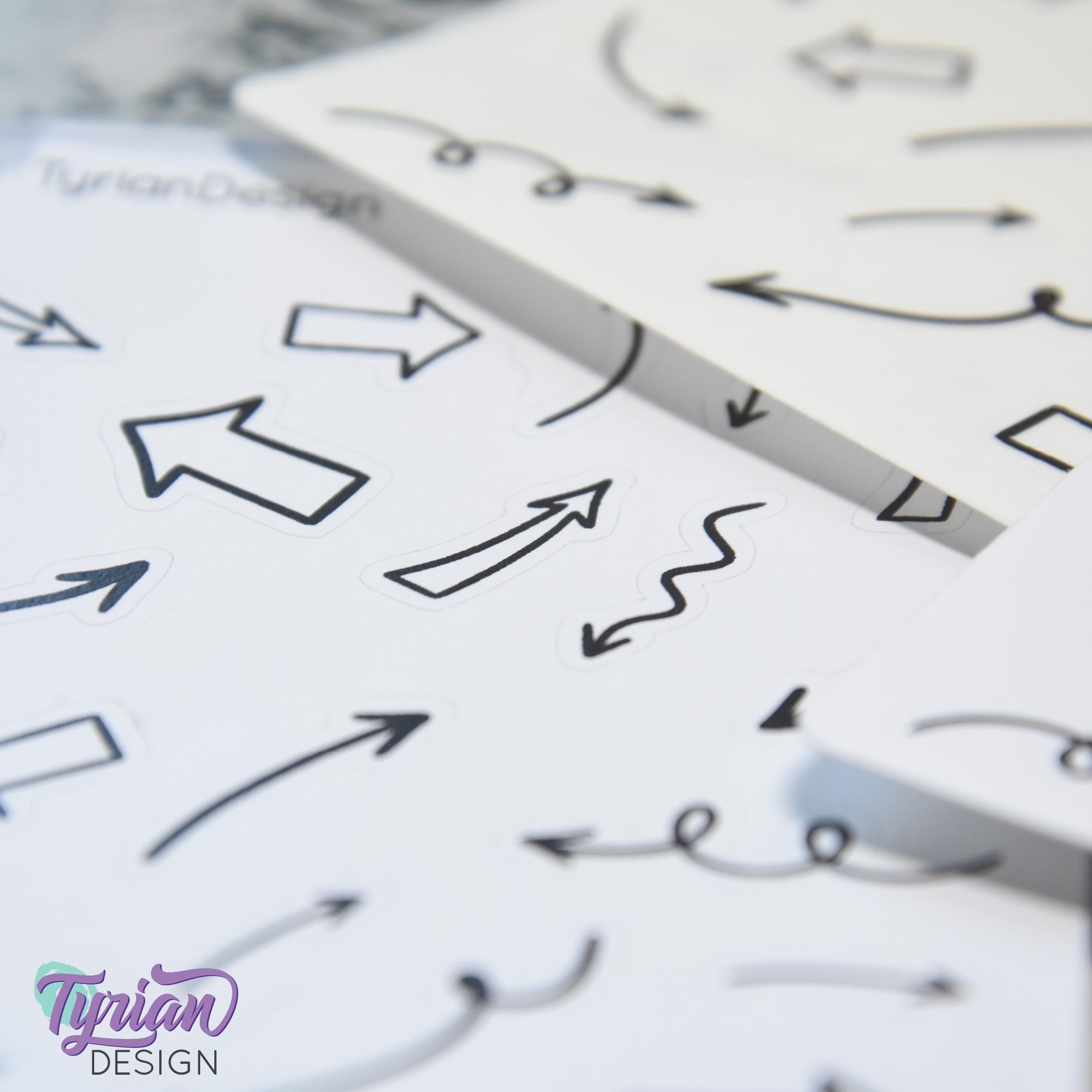Planner Doodle Stickers | 20 Arrow Stickers | Variety of Arrows ...