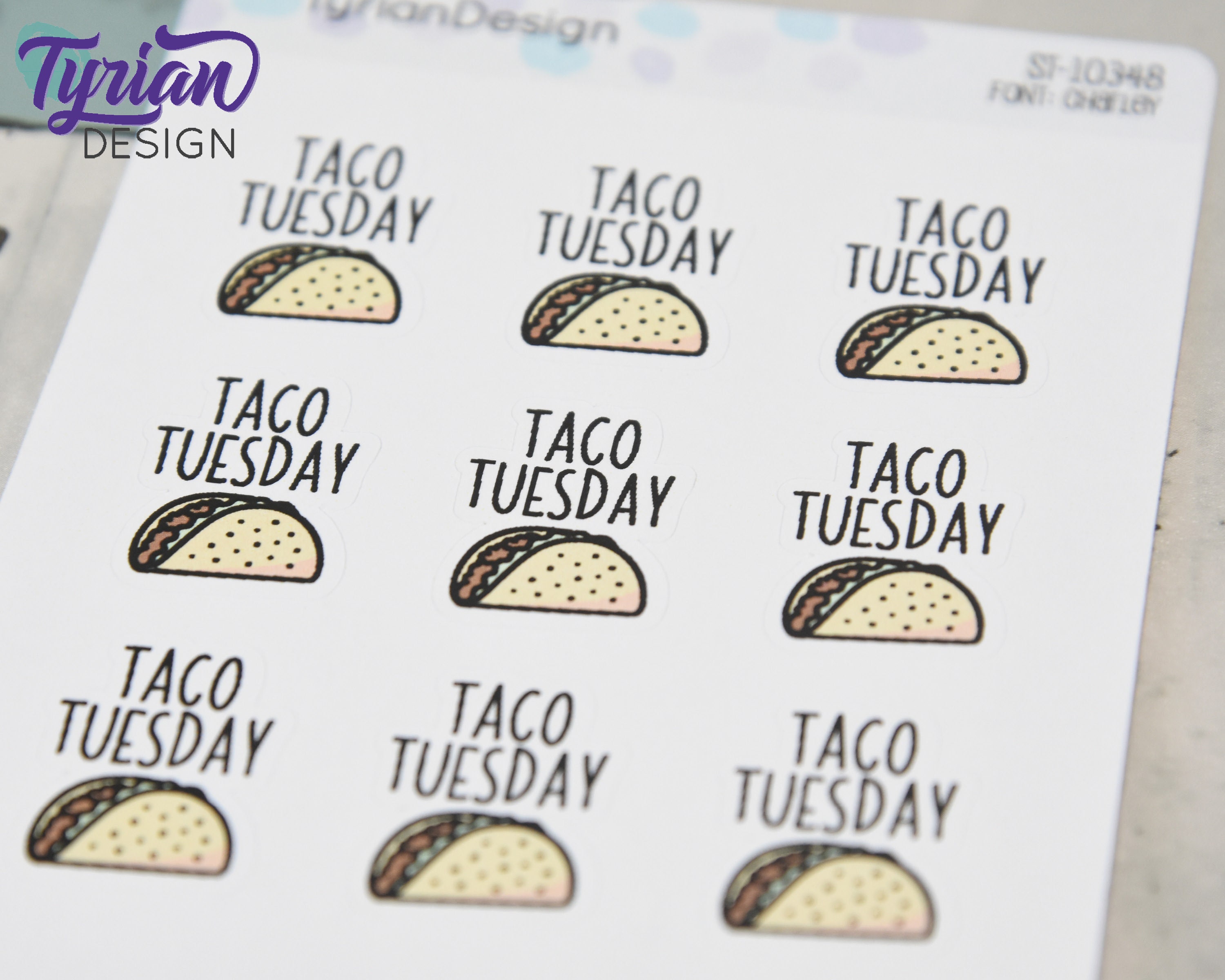 Taco Tuesday Stickers | Taco Food Sticker | 9 Stickers | .75 X 1 Inches ...