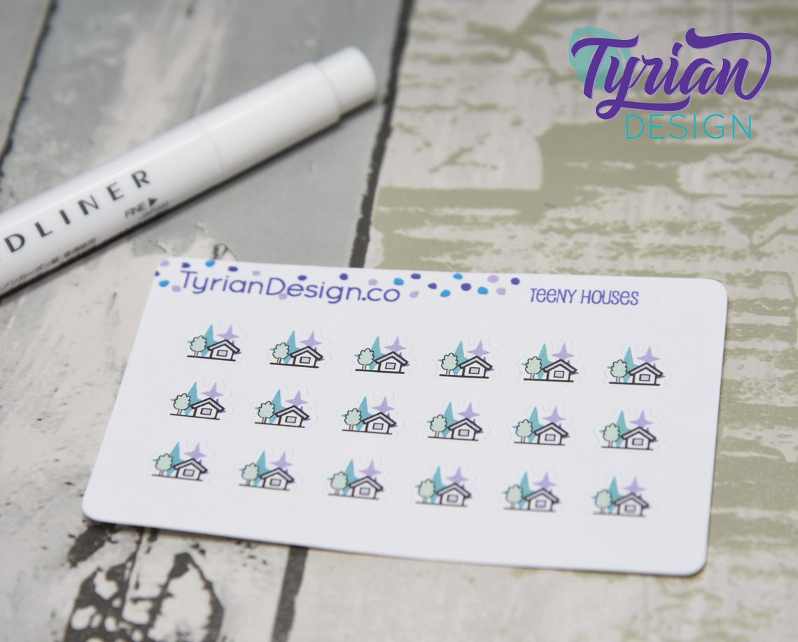 House Stickers - Tiny House Stickers on a Mini Sheet - Great for Small ...