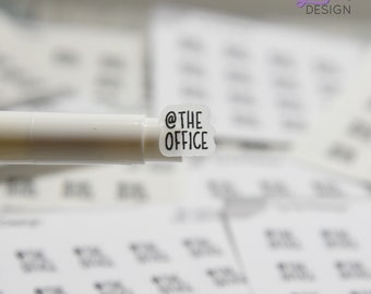 Tiny @ The Office Stickers  | Mark in office days | 20 Stickers | .45 x .46" each sticker | Clear or White matte  | Font: Charley