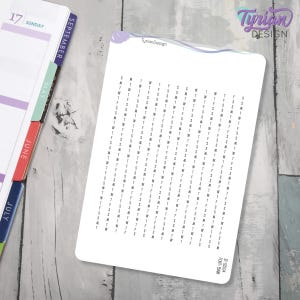 4 mm Wochentage für Vertikale Habit Tracker Stickers | Montag - Sonntag | Passend für 4 mm Journals | 14 Sticker | Weiß oder Klar Matt