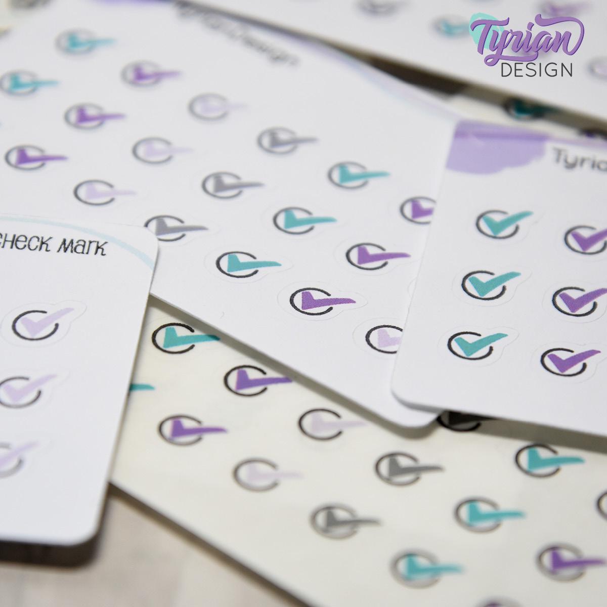 Check Mark Stickers | Tiny Icon Check Stickers on a Mini Sheet | 21 ...