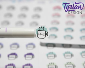 Pegatinas de iconos de café / Diferentes opciones de color / Taza de café / Café buenos días / Pegatina de iconos