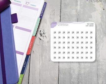 Tiny AM PM Stickers | 54 Stickers | .25" x .27" Each | Clear or White matte | Planner Stickers | Font: Charley