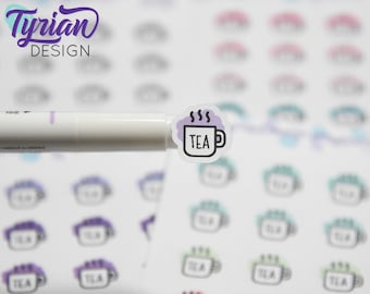 Tea Icon Stickers | Different color options | Tea cup | Here's the Tea | Icon Sticker