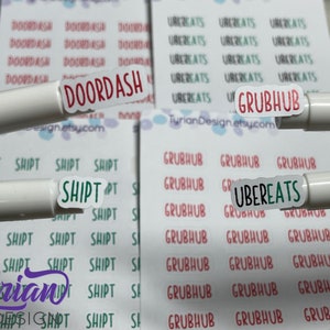 Essen Lieferung für Planer und Journals | Plan Essen Abholen Aufkleber in Charley | Weiß oder Klar Matt