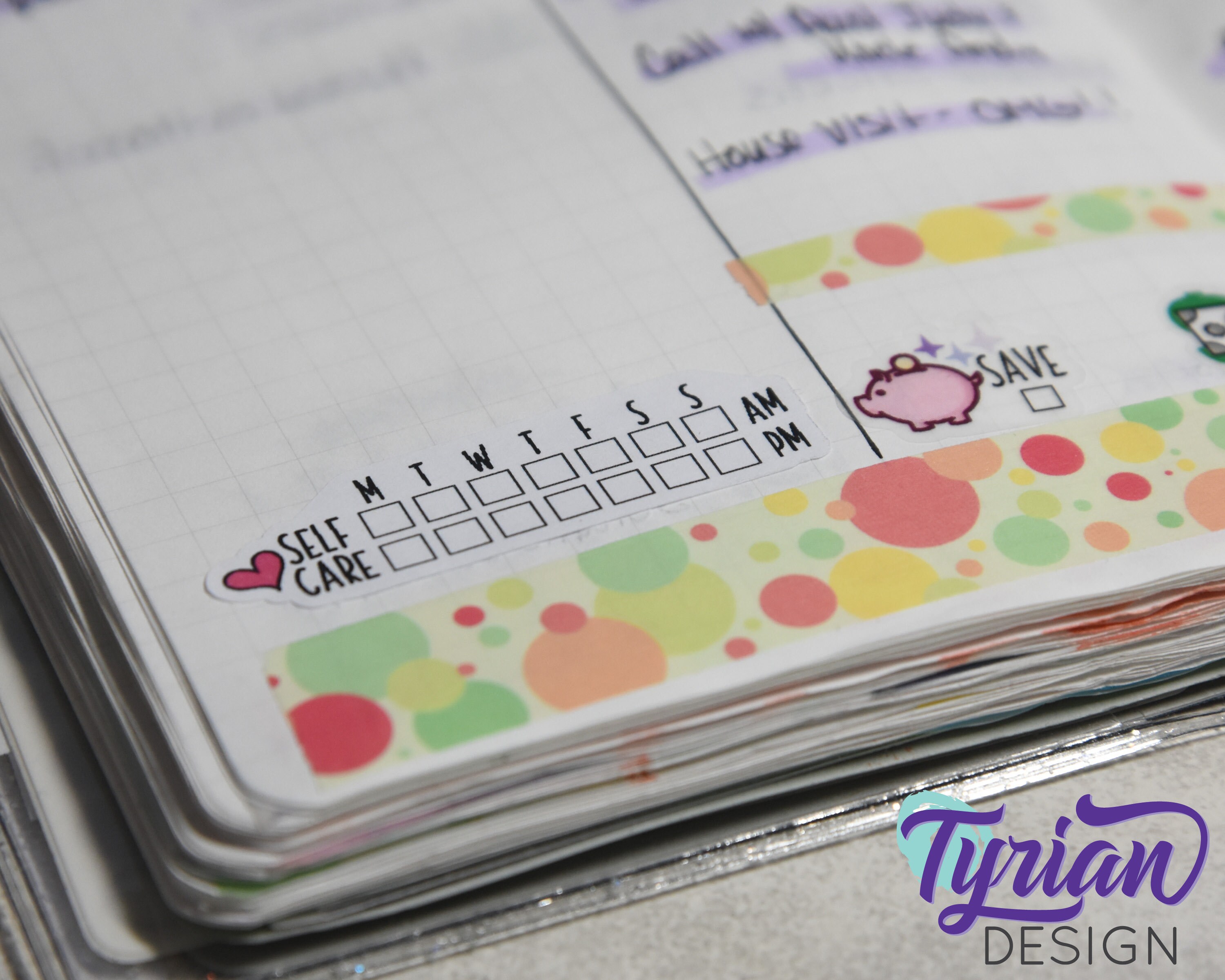 Self Care Tracker Sticker | Weekly AM PM Tracker | 18 Stickers per ...