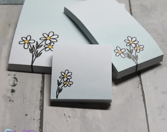 Daisy Post-it Notes | Daisies sticky notes in various sizes | 3x3 | 1.5x3 | 1.5x1.5 inches