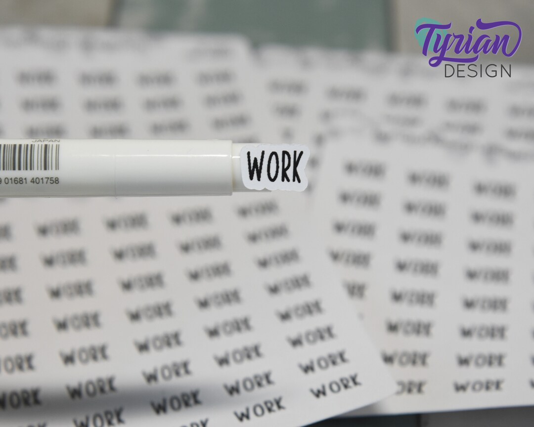 Work Sticker | Meal Sticker | 3.5 X 4.5