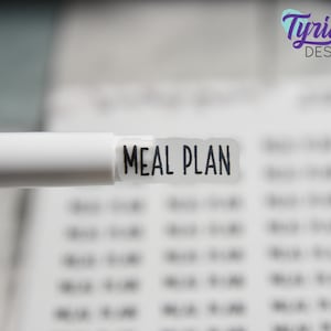 Meal Plan Stickers | 3.5 x 4.5&quot; Sheet | .9 x .35&quot; Sticker size | 24 stickers per sheet | Charlie Font
