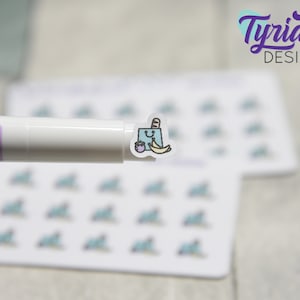 Groceries Stickers | Tiny bag of groceries stickers on a mini sheet | pocket planning | Grocery icon sticker | White or Clear Matte