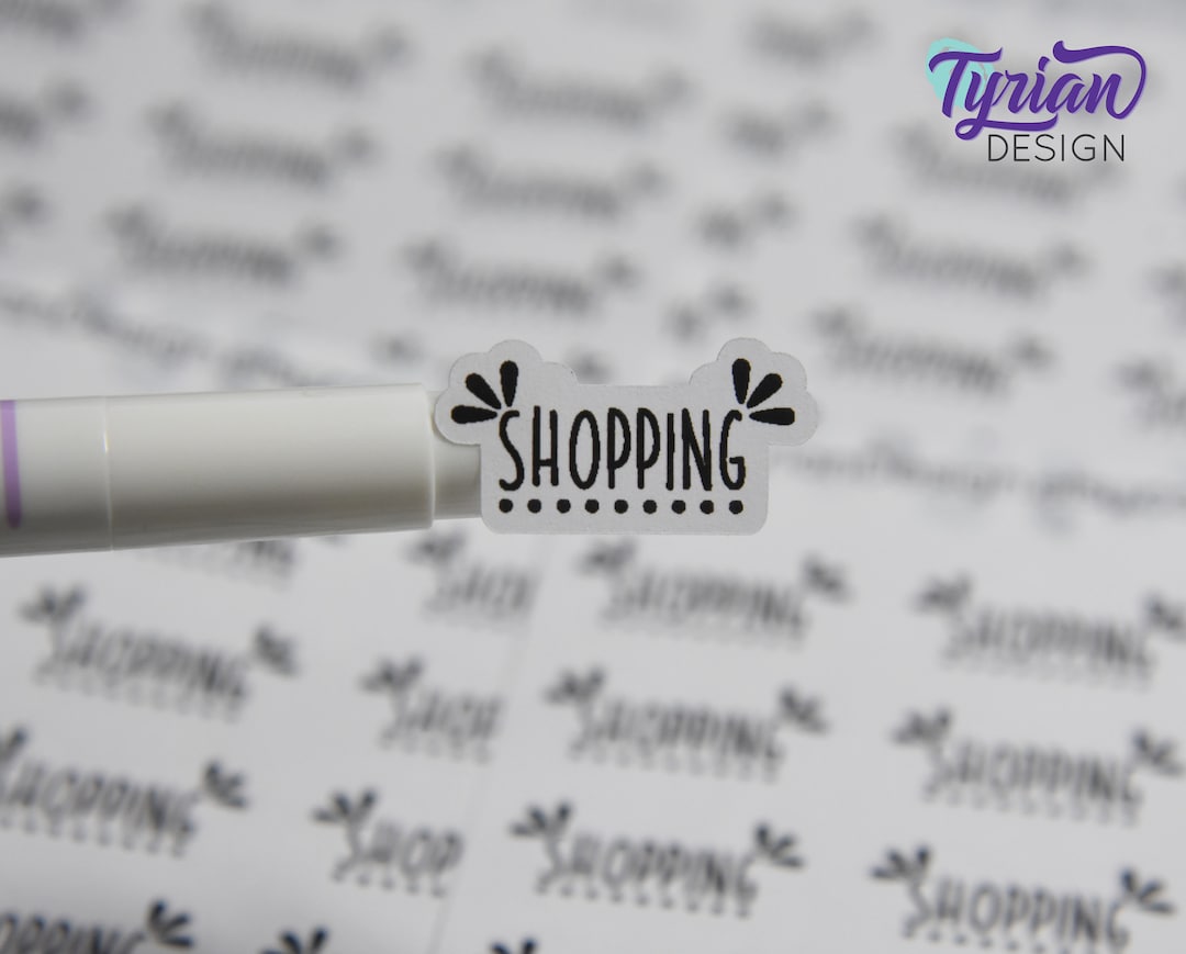 Shopping Stickers Sheet for Planners and Journals. Black Type, Clear or ...