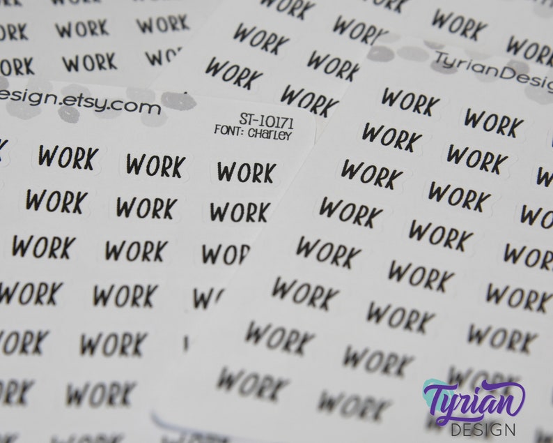 Work Sticker | Meal Sticker | 3.5 X 4.5" Sheet | .52 X .35" Sticker ...