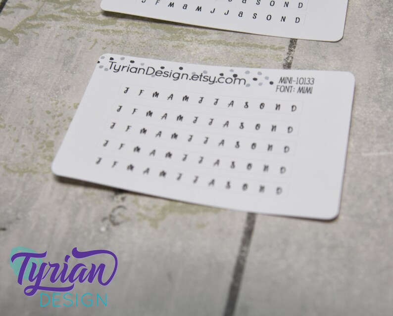 Mini Monthly Horizontal Stickers for Trackers for Planners and Journals ...