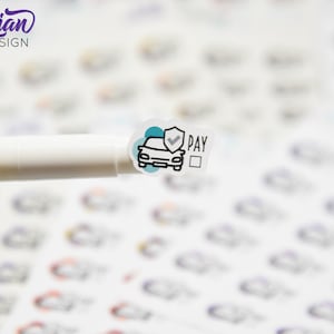Betalingsstickers autoverzekering |  Verschillende kleuropties | Rekeningstickers autoverzekering |  Budgetstickers | 0,77 x 55 inch | 24 stickers